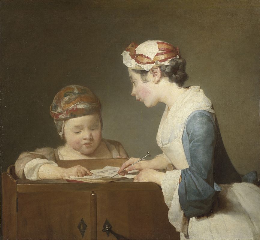 'La joven maestra de escuela' Óleo sobre lienzo, 61,6 x 66,7 cmh. 1735 - 1736? Londres, National Gallery