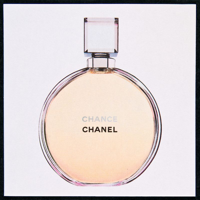 Tarjeta comercial perfumada de la marca Chanel