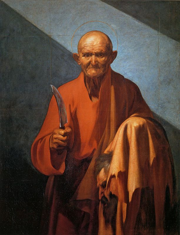 'San Bartolomé'  (h. 1612). José de Ribera. Óleo sobre lienzo. Préstamo de la Fondazione di Studi di Storia dell' Arte Roberto Longhi de Florencia.