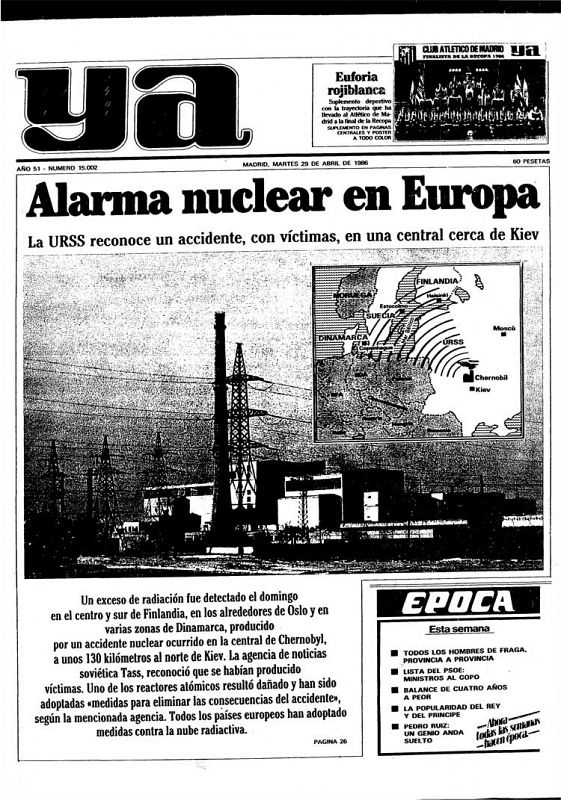 El diario "Ya", en su edición del 29 abril de 1986