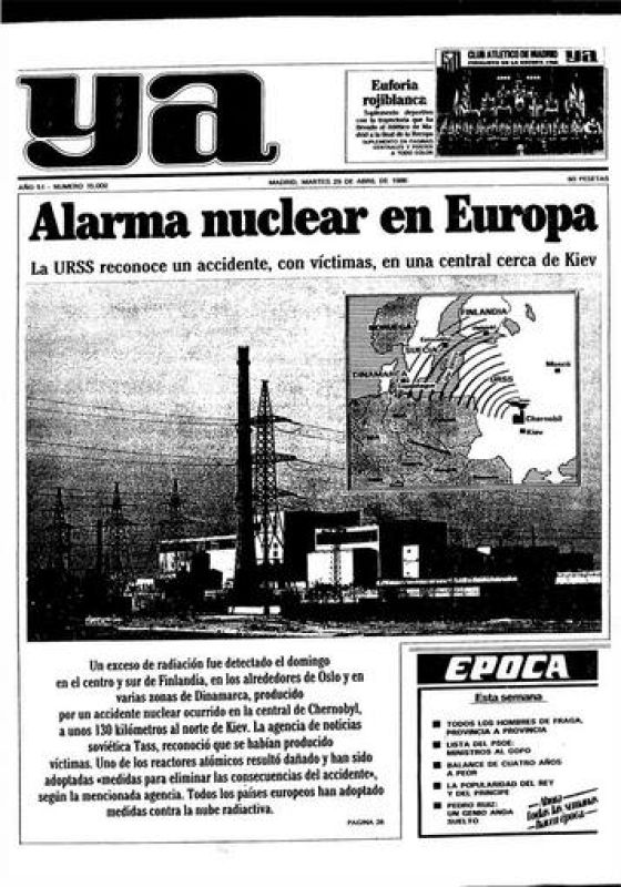  El diario "Ya", en su edición del 29 abril de 1986