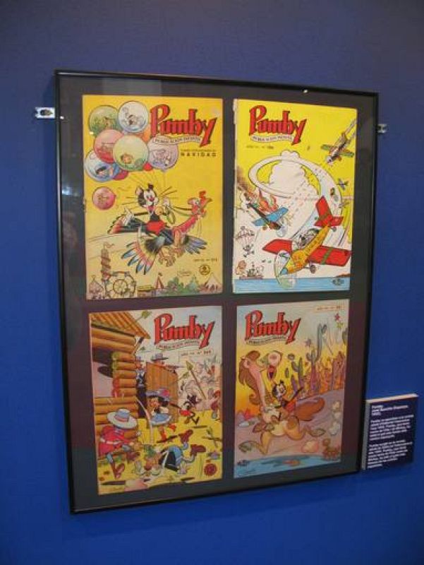  Portadas de 'Pumby' en la exposición dedicada a los gatos en el cómic