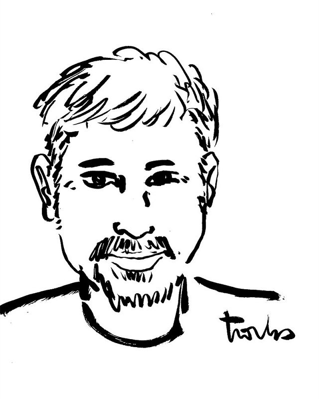 Retrato del periodista Jesús Jiménez realizado por Jean-Marc Troubet (Troubs) ('Viva la vida')