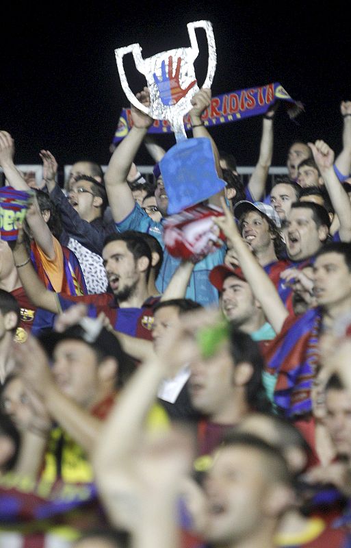 La afición blaugrana, en Valencia