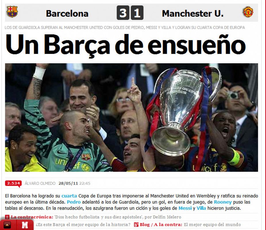 Para Marca, en Wembley se vio 'Un Barça de ensueño'.