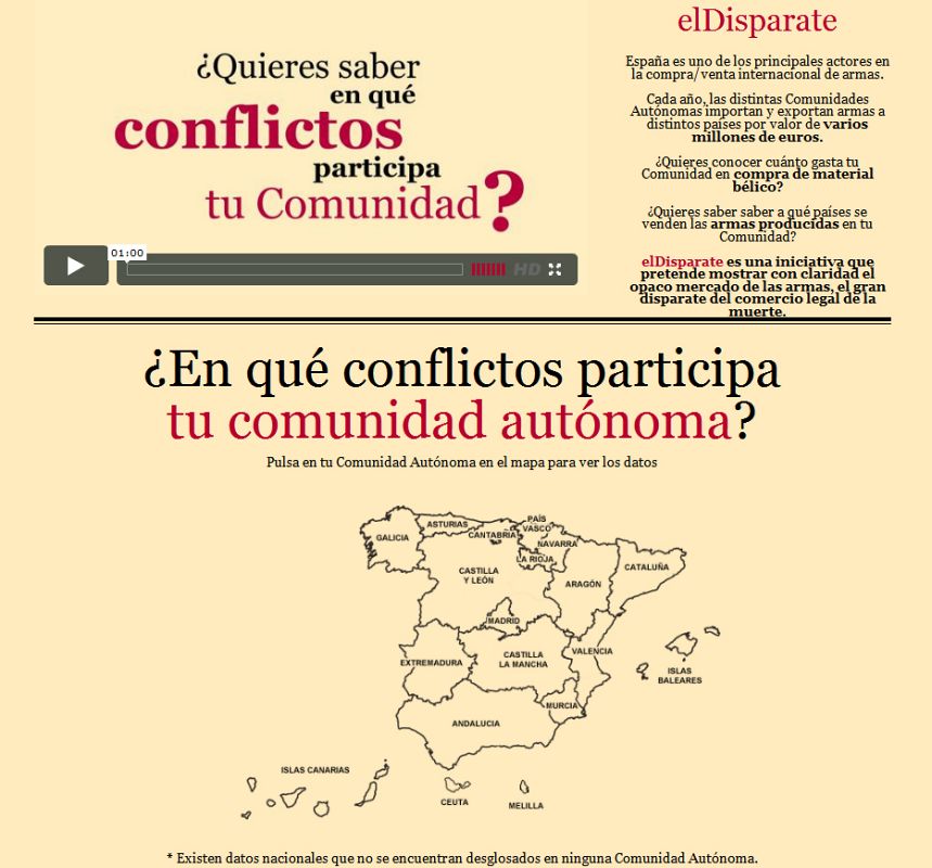 'El Disparate' se ha convertido en el ganador de la segunda edición del Desafío Abredatos 2011. Su proyecto permite conocer en qué conflictos armados está involucrada una comunidad autónoma