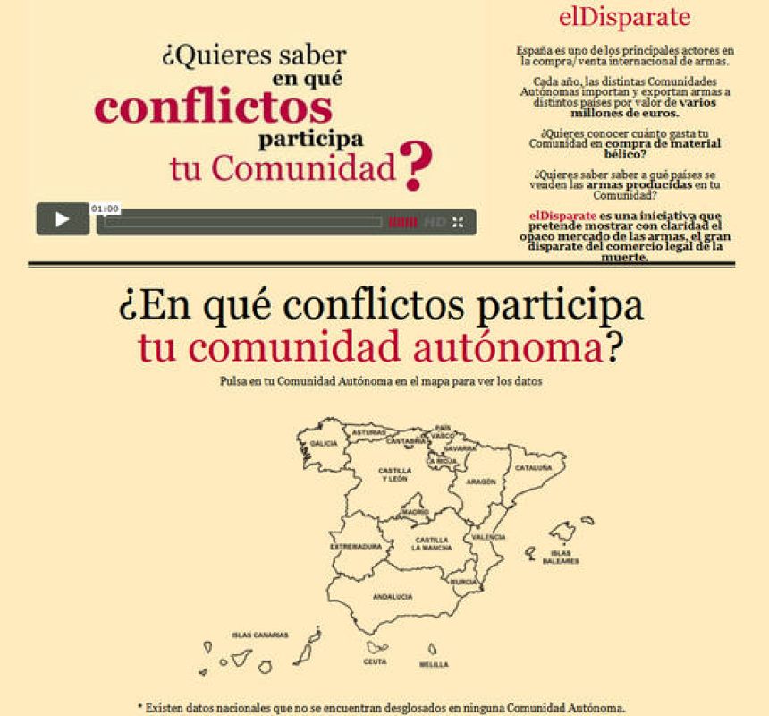 'El Disparate' se ha convertido en el ganador de la segunda edición del Desafío Abredatos 2011. Su proyecto permite conocer en qué conflictos armados está involucrada una comunidad autónoma