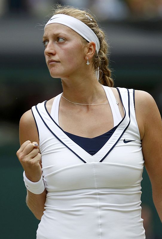 Petra Kvitova, muy sobria incluso en la celebración de sus puntos ante Sharapova