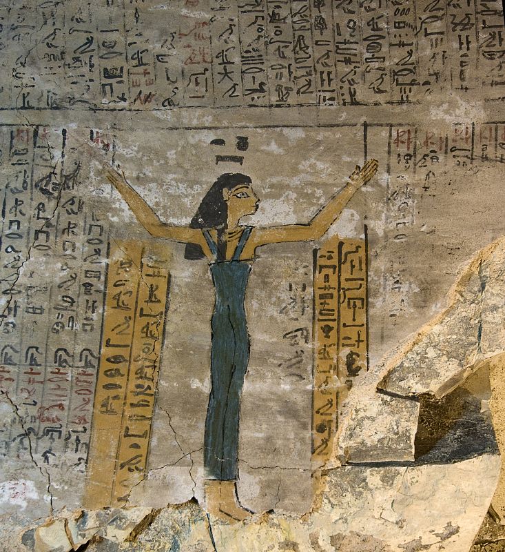 Representación de la diosa Nut en la cámara funeraria de Djehuty