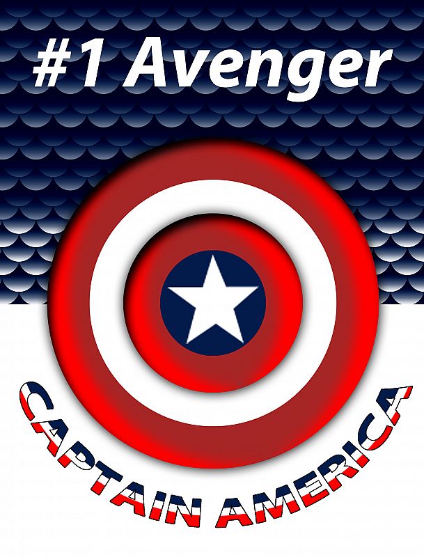 Ilustración del Capitán América deRubén Méndez Pérez