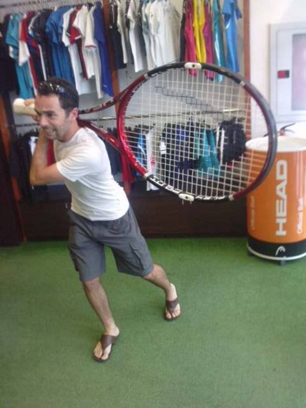 Practicando mini tenis