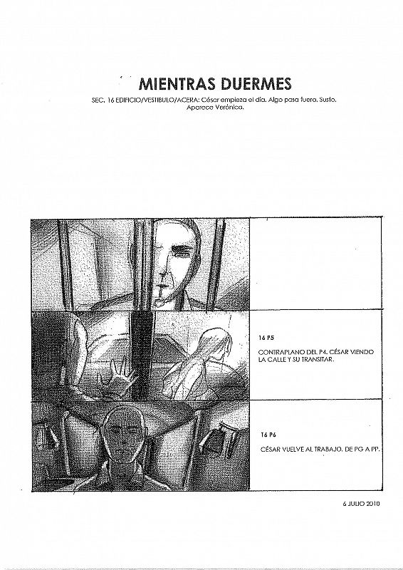 Storyboard de 'Mientras duermes' - Secuencia 16, Página 1