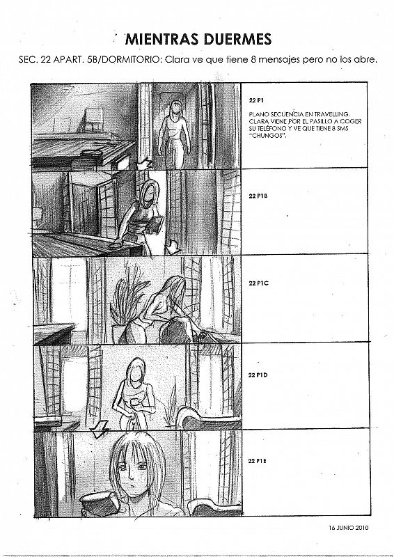 Storyboard de 'Mientras duermes' - Secuencia 22, Página 1