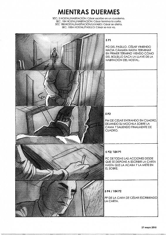 Storyboard de 'Mientras duermes' - Secuencia 5, Página 1