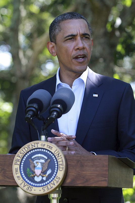 Barack Obama durante su comparecencia para hablar sobre Libia