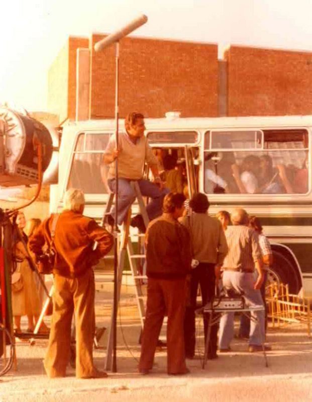 Verano azul: Rodaje del capítulo "Eva", en el que se utilizó un autobús.