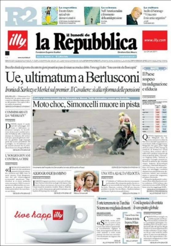 "Simoncelli muere en la pista"