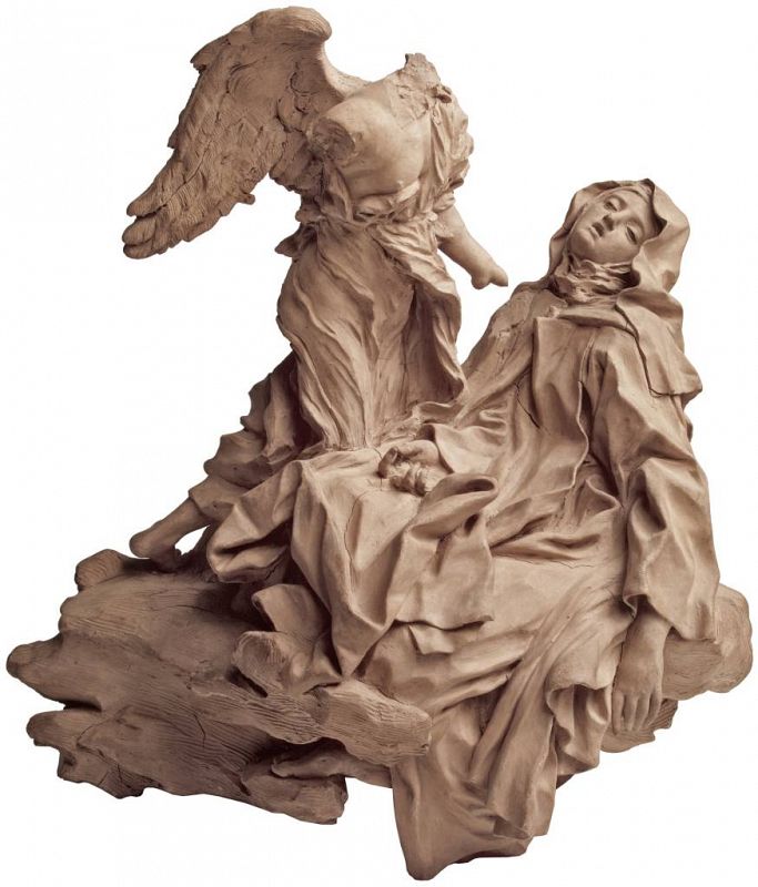 'El éxtasis de santa Teresa' .Gian Lorenzo Bernini. Terracota, 45 x 35 x 22 cm. San Petersburgo, State Hermitage Museum