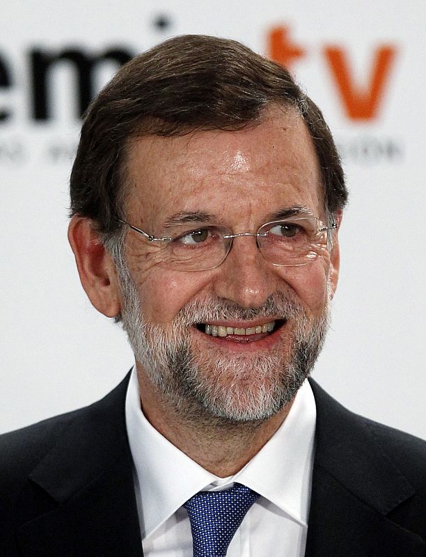 Mariano Rajoy posa antes del comienzo del debate.