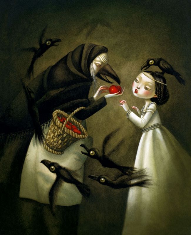 Ilustración de Benjamin Lacombe para 'Blancanieves'