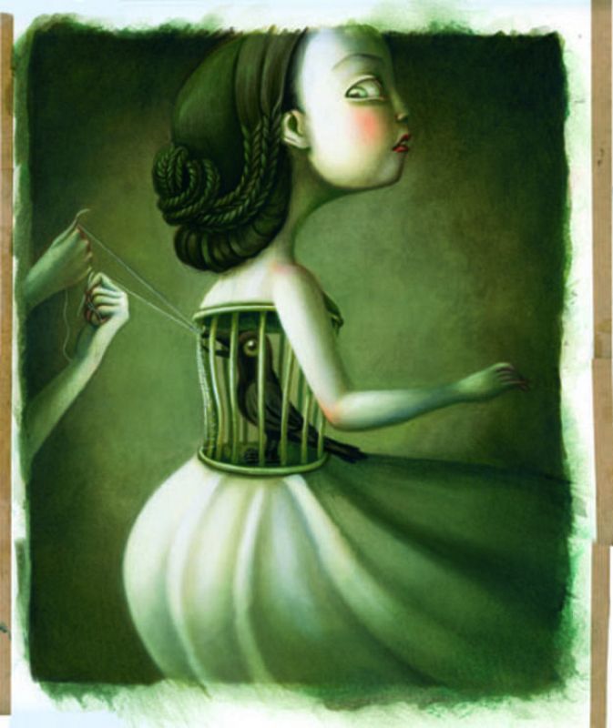 Ilustración de Benjamin Lacombe para 'Blancanieves'