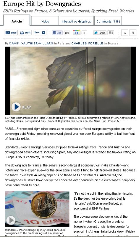 Europa golpeada por la rebaja