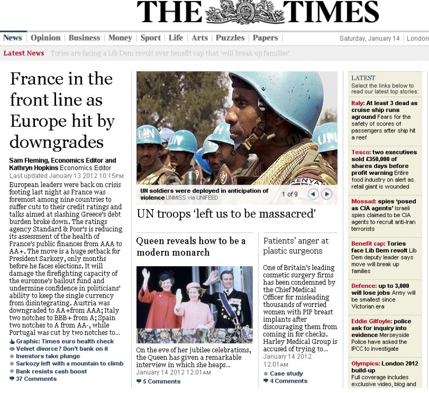 Francia en la primera línea de los afectados por las rebajas de calificación en Europa