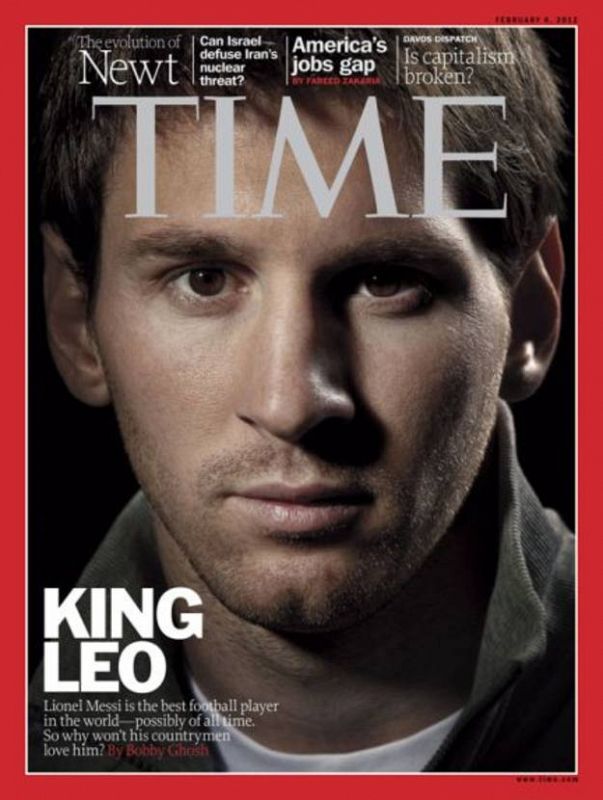 Portada de la revista Time, con una entrevista a Leo Messi