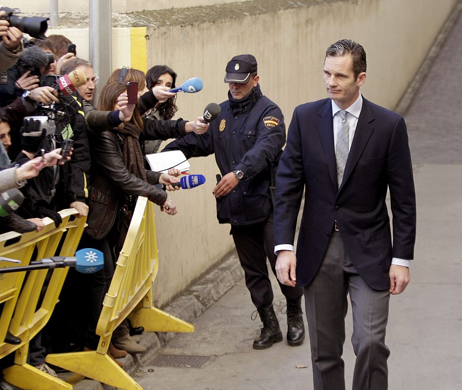 Urdangarin llega a los juzgados para declarar como imputado por el instituto Nóos