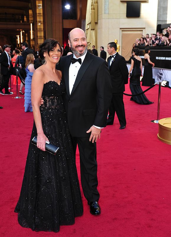 Mark Bridges sobre la alfombra roja de los Oscar 2012.