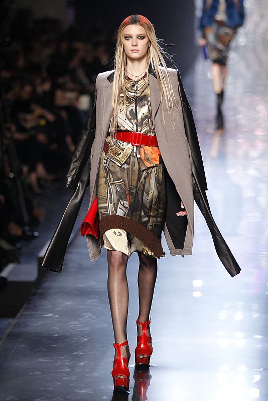 A model presents a creation by French designer Jean Paul Gaultier as part of his Fall/Winter 2012-2013 women's ready-to-wear show during Paris fashion week