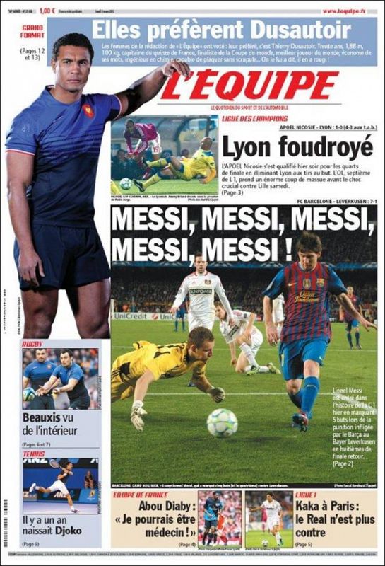 Portada de L'Equipe.