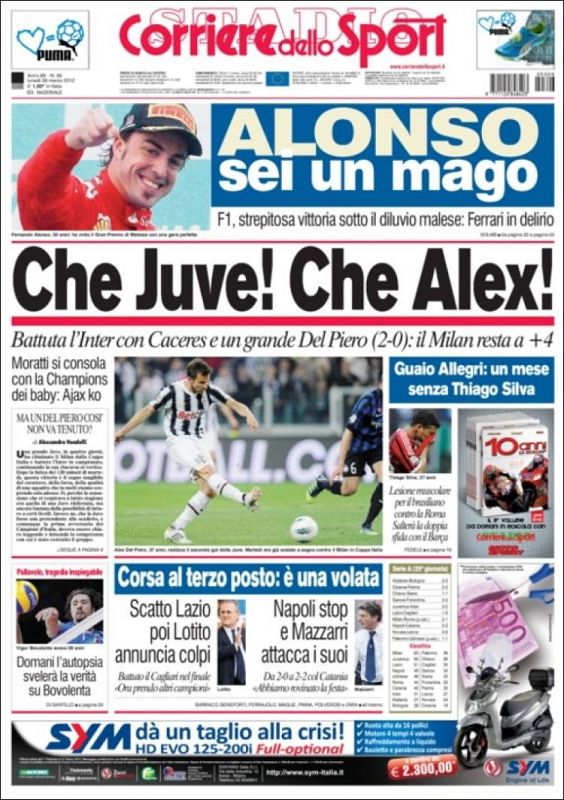 'Corriere dello sport' también coincide en calificar de "mago" a Alonso.