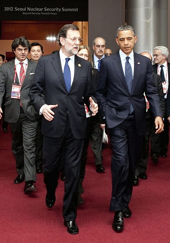 MARIANO RAJOY SALUDA AL PRESIDENTE ESTADOUNIDENSE, BARACK OBAMA