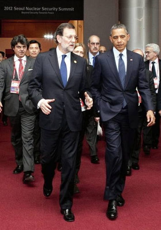 MARIANO RAJOY SALUDA AL PRESIDENTE ESTADOUNIDENSE, BARACK OBAMA