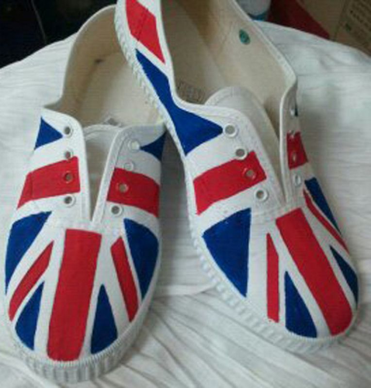 Zapatillas pintadas a mano estilo british