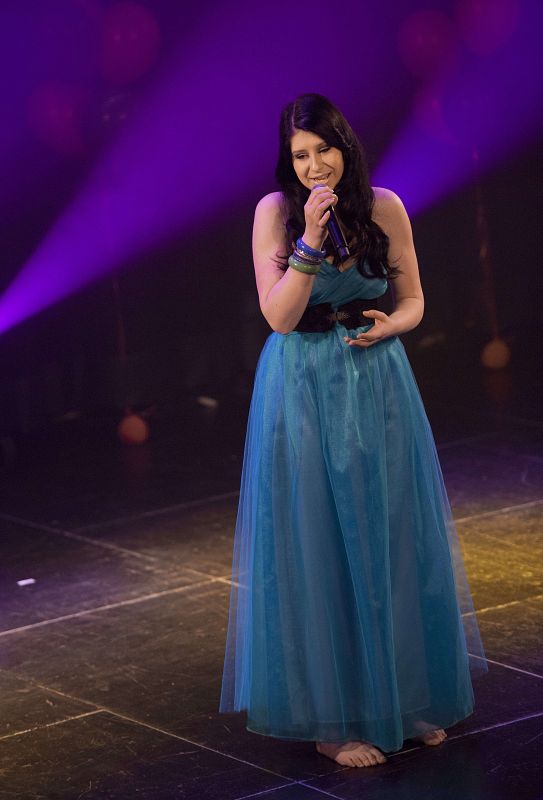Eva Boto, representante de Eslovenia en Eurovisión 2012, durante su actuación en Eurovision in Concert, celebrado el 21 de abril en Amsterdam