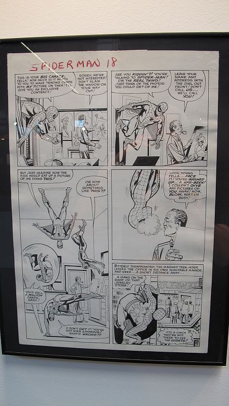 Original de 'Spiderman' de Stan Lee y Steve Ditko, de la exposición cpor los 50 años del Hombre Araña