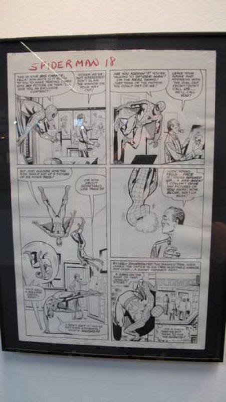  Original de 'Spiderman' de Stan Lee y Steve Ditko, de la exposición cpor los 50 años del Hombre Araña 