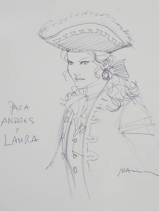  Dedicatoria de Enrico Marini ('El Escorpión') para la gran dibujante española, Laura Pérez Vernetti