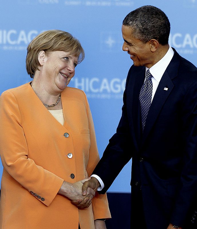 Merkel y Obama en la cumbre de la OTAN