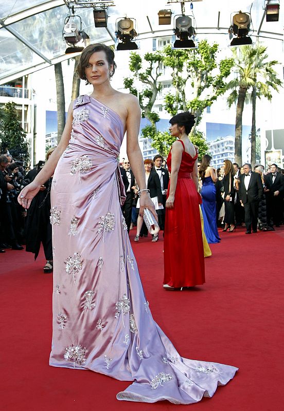 Actress Jovovich arrives on the red carpet for the screening of the film On The Road in competition at the 65th Cannes Film Festival