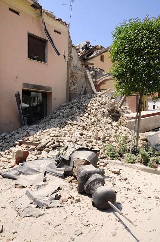 Casas destruidas en San Felice sul Panaro