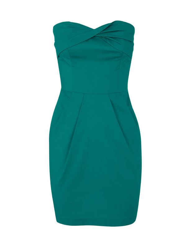 Vestido verde palabra de honor con escote corazón de Blanco. 19,95¿