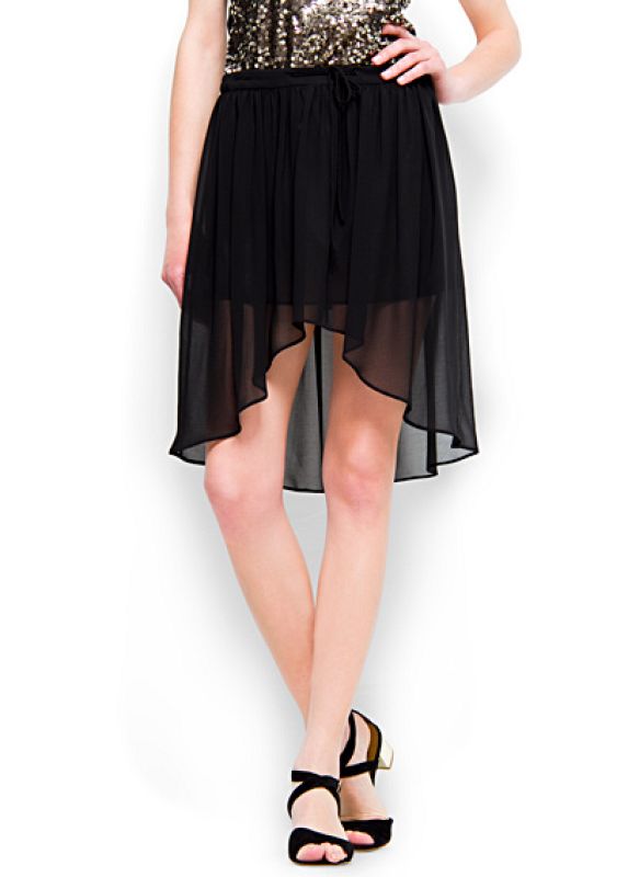 Falda asimétrica y transparente de Mango (25,99¿)