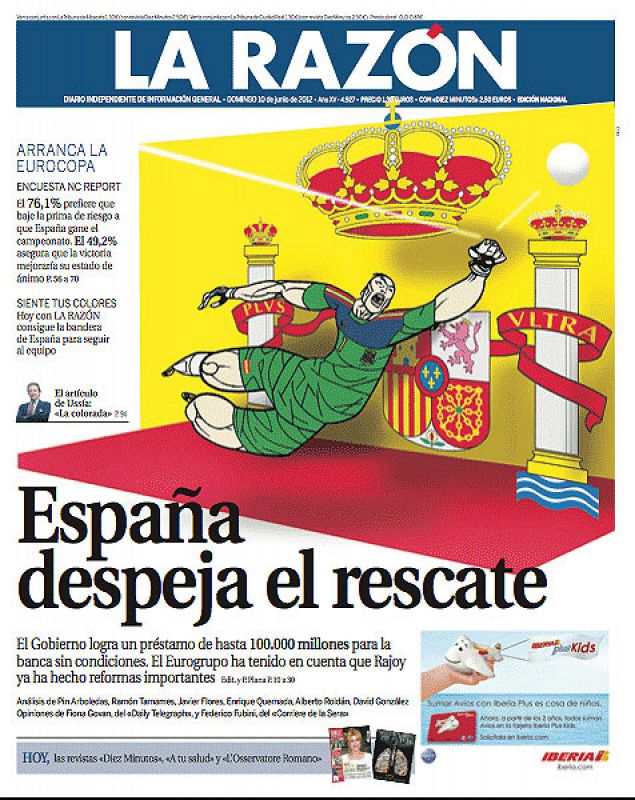 El rescate a la banca española en la portada de 'La Razón'
