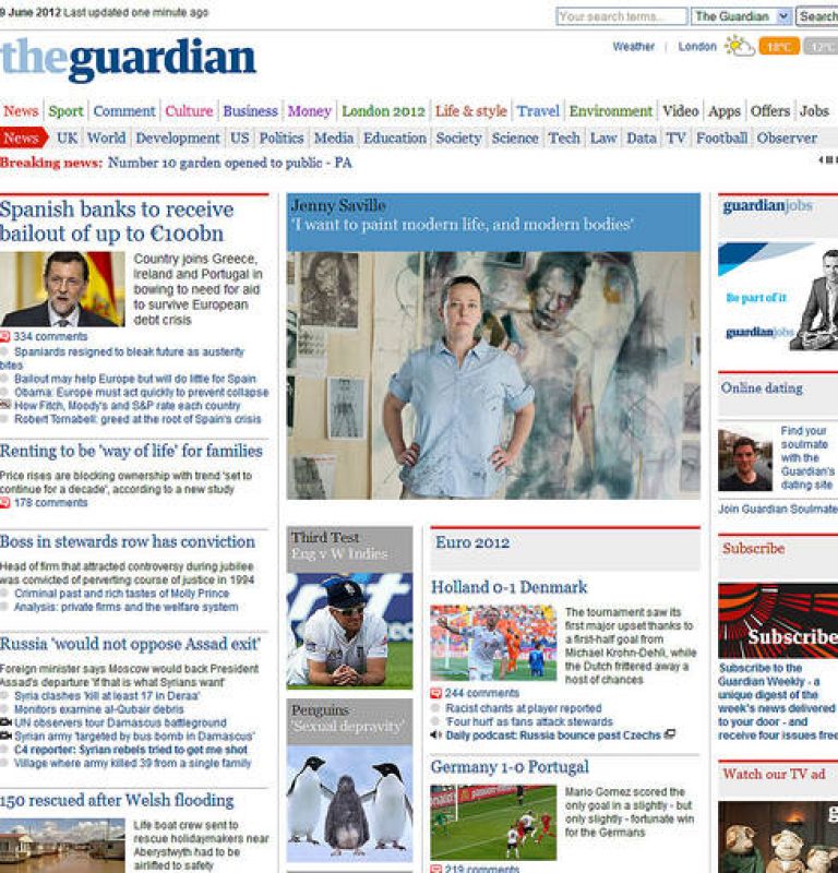 El rescate a la banca española en la edición digital de "The Guardian"