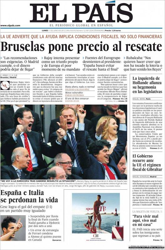 El País: "España e Italia se perdonan la vida"