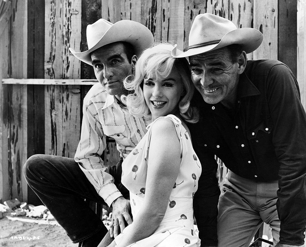 Marilyn Monroe, Montgomery Clift y Clark Gable en 'Vidas rebeldes', 1961.