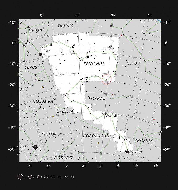 Mapa de la constelación Eridamus